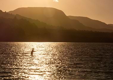 fisherman in the lake