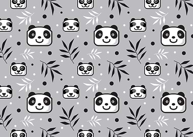 cute panda head pattern