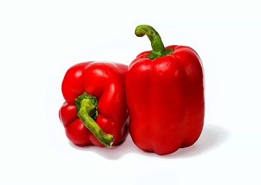 Two Red Bell Peppers