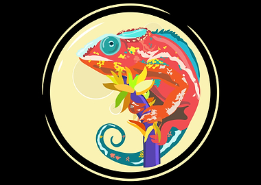 Chameleon art Moon