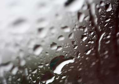 Gray rain drops macro