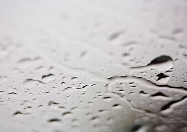 Gray rain drops macro