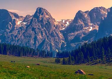glacier on rocky mountain