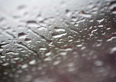 Gray rain drops macro