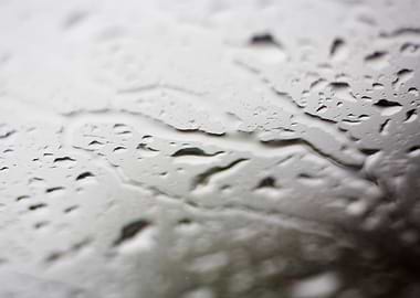 Gray rain drops macro