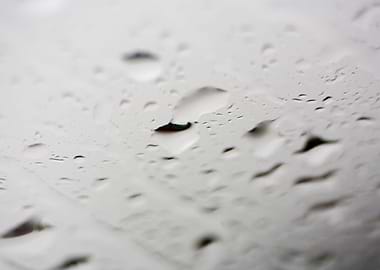 Gray rain drops macro