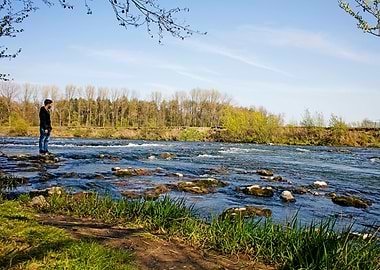 Lippe river in Olfen