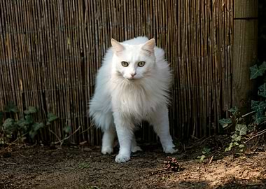 White cat portrait prints