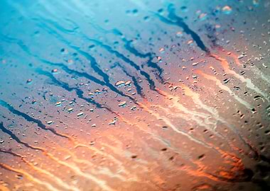 Colorful rain droplets art