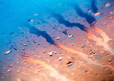 Colorful rain droplets art