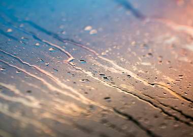 Colorful rain droplets art