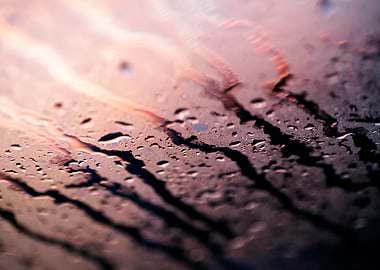 Colorful rain droplets art