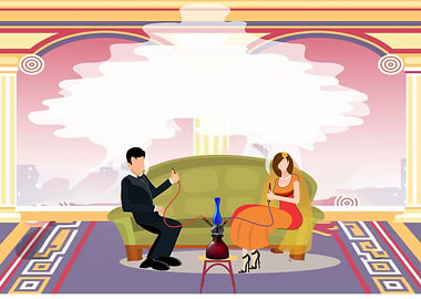 Bridal n Groom with Hookas