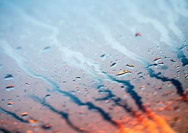 Colorful rain droplets art