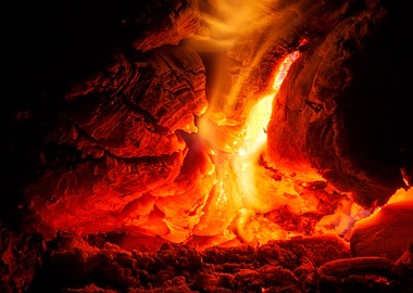 Woods on night fire prints