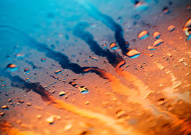 Colorful rain droplets art