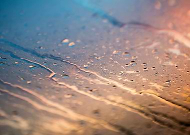 Colorful rain droplets art