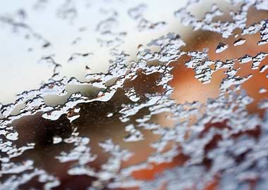 Iced window macro abstract