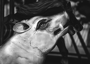 Painted Pig On A Carousel