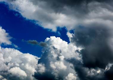 Summer blue skyscape print