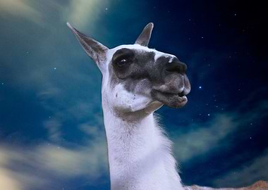 Cool llama in the night