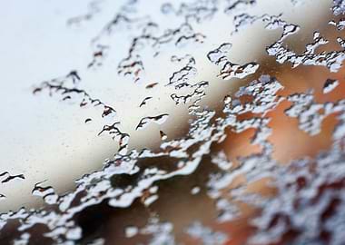 Iced window macro abstract