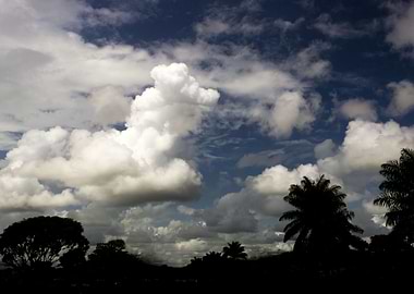 blue sky with white cloud