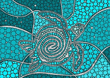 Turtle Aboriginal Dot Art