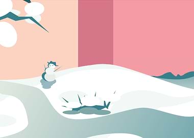 Snowy landscape poster