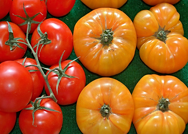 Tomatoes in red and yellow