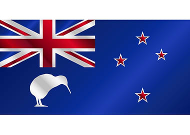 New Zealand Flag With Kiwi