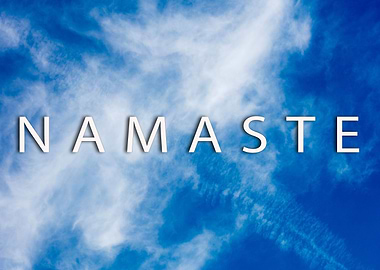Namaste design blue sky