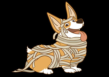Halloween Corgi Mummy Dog