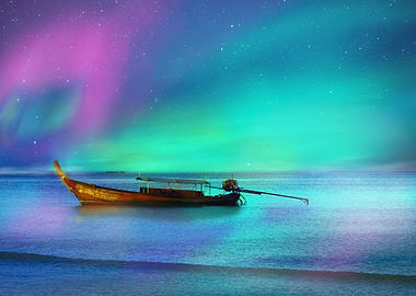 Northern light landscape