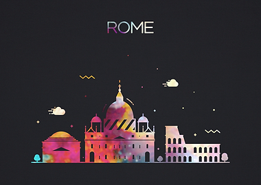 Rome Italy City Skyline
