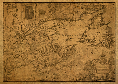 Nova Scotia Vintage Map