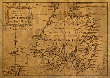 Newfoundland Vintage Map