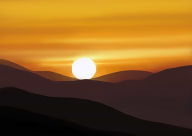 Hills sunset