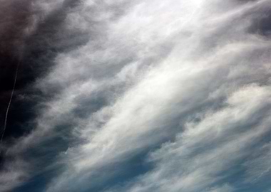 Black air sky with clouds