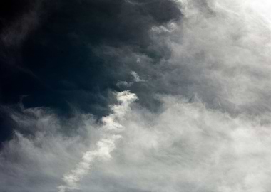 Black air sky with clouds