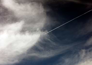 Black air sky with clouds