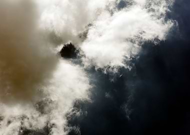 Black air sky with clouds