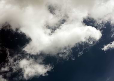 Black air sky with clouds