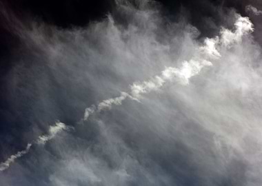 Black air sky with clouds