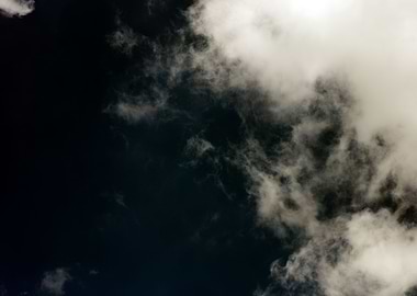 Black air sky with clouds