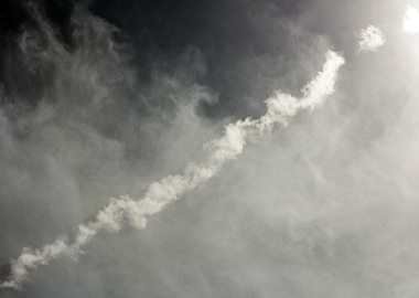 Black air sky with clouds