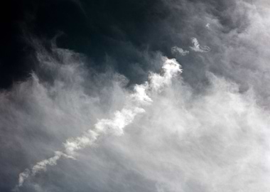 Black air sky with clouds