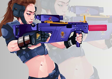 Cyberpunk Girl Vector