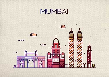 Mumbai India City Skyline