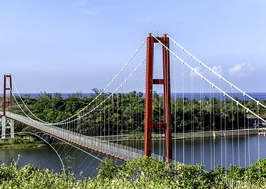 Red Suspension Bridge